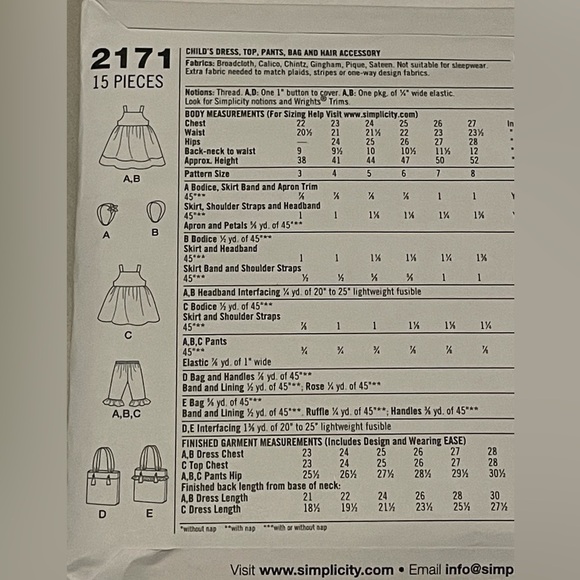 Three Simplicity girls dress patterns uncut Sarah rose ruby jeans closet size A - Picture 6 of 10